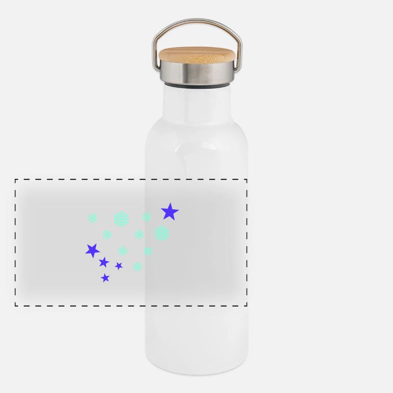 flocon de neige Gourde isotherme avec bouchon en bambou