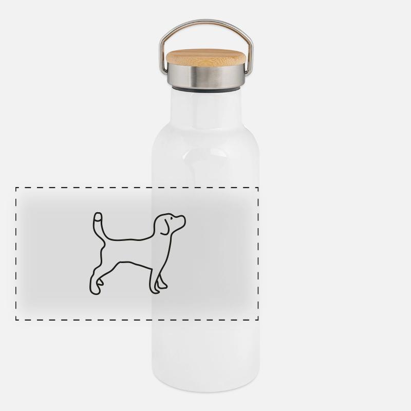 Beagle Panorama Thermosflasche mit Bambusdeckel