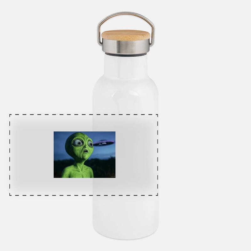 SAD ALIEN Panoramic Thermal Bottle with Bamboo Lid
