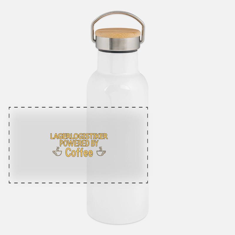 Warehouse logistics company powered by coffee Panoramic Thermal Bottle with Bamboo Lid