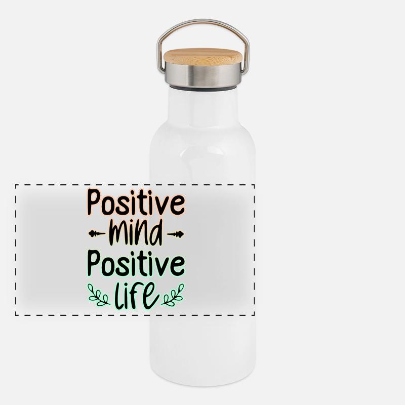 Positive Mind 🍀 Panoramic Thermal Bottle with Bamboo Lid