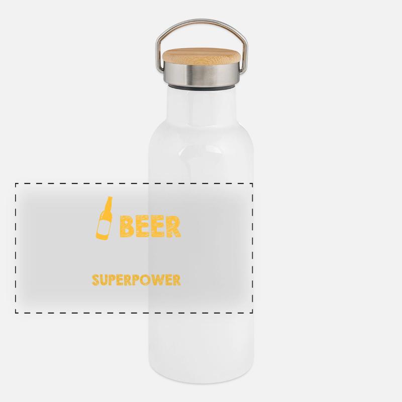 I make Beer disappear Panoramic Thermal Bottle with Bamboo Lid