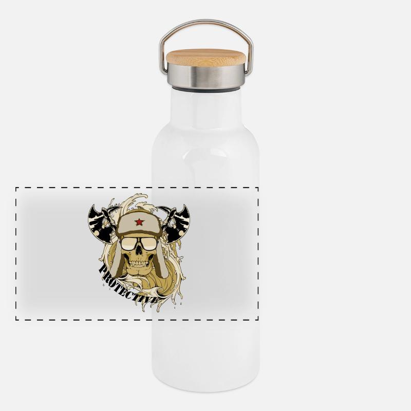 protective skull Panoramic Thermal Bottle with Bamboo Lid