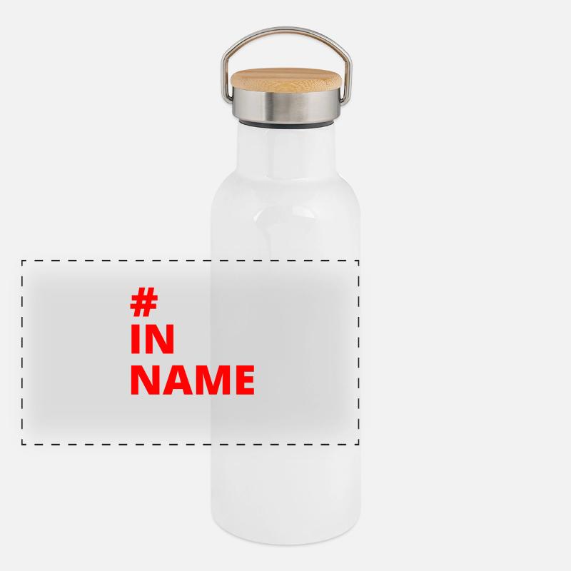NOT IN MY NAME MUSLIM ISLAM Panoramic Thermal Bottle with Bamboo Lid