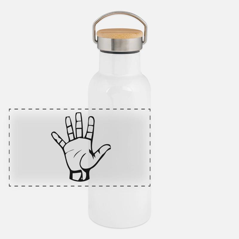 Hand Panorama Thermosflasche mit Bambusdeckel