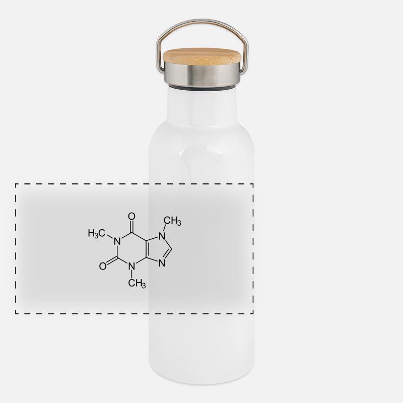 Koffein Panorama Thermosflasche mit Bambusdeckel