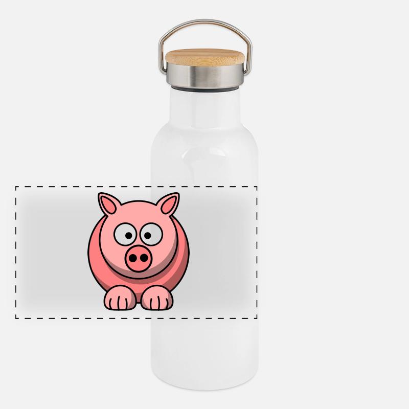 Porcelet Gourde isotherme avec bouchon en bambou