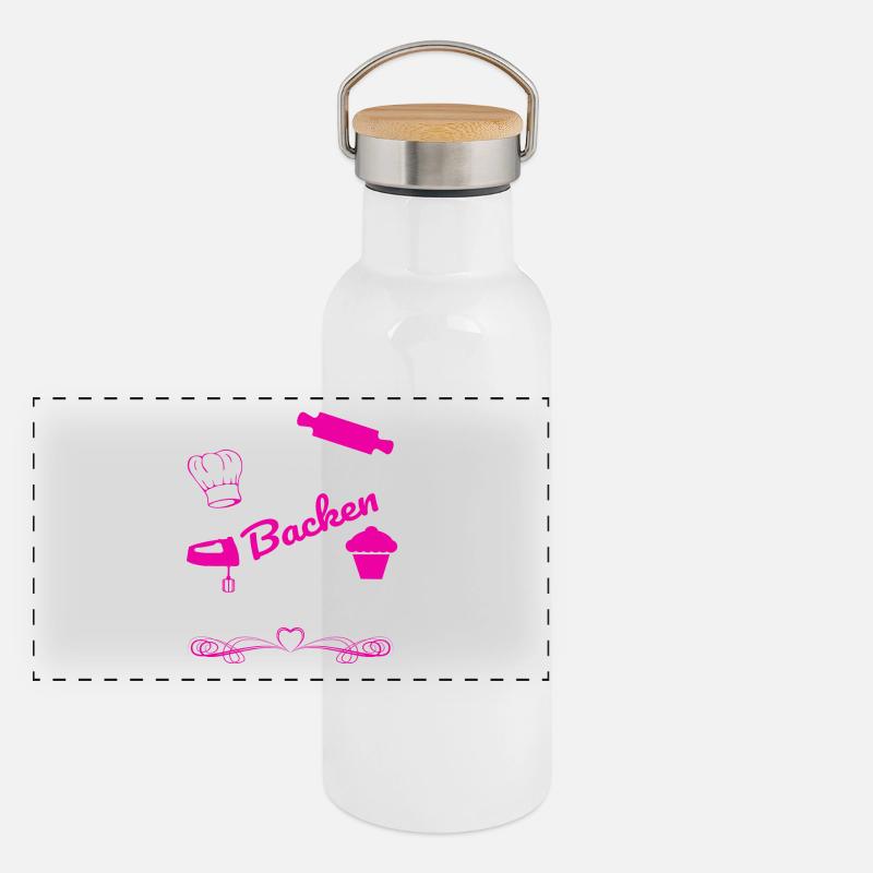 Meine Oma kann alles Backen Panorama Thermosflasche mit Bambusdeckel