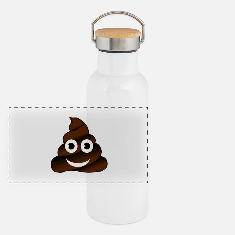 Shit shit heap smile face gift idea Panoramic Thermal Bottle with Bamboo Lid