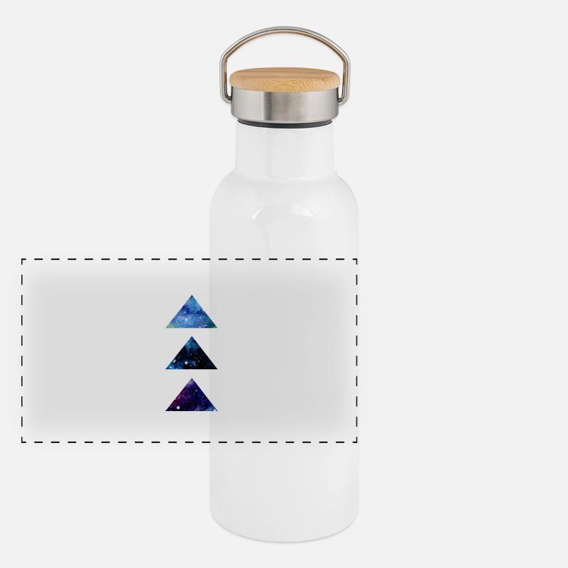 SPACE TRIANGLE Panorama Thermosflasche mit Bambusdeckel