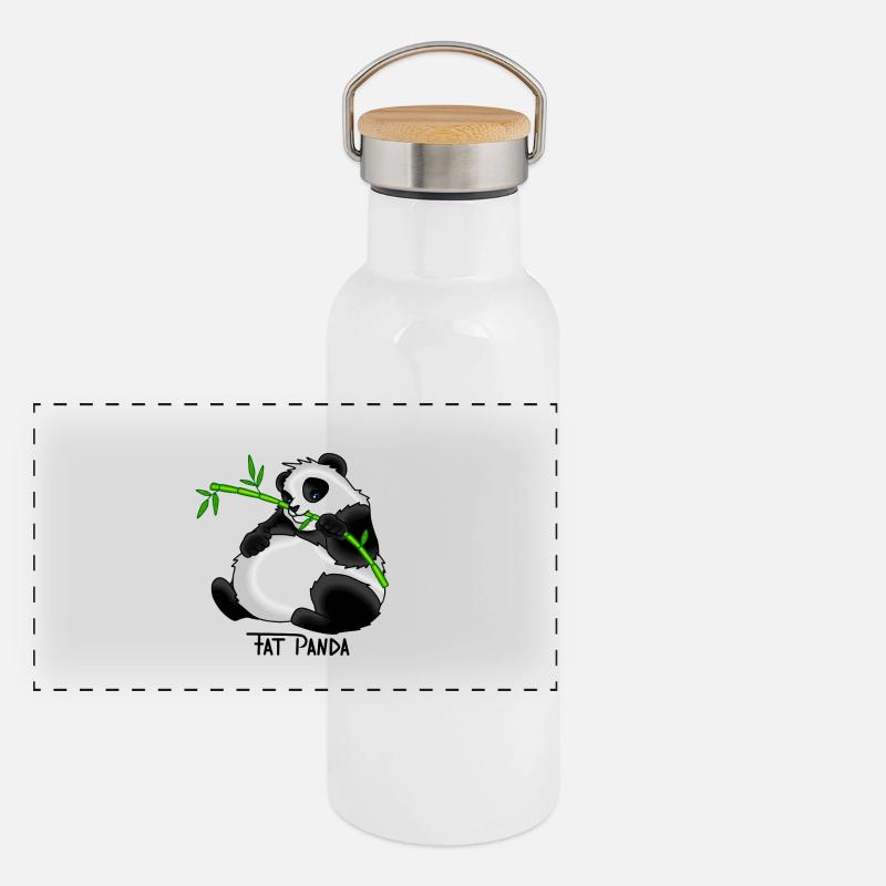 Fat Panda gift idea Panoramic Thermal Bottle with Bamboo Lid