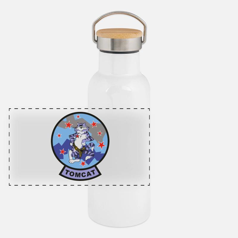 Tomcat - russische Camouflage Panorama Thermosflasche mit Bambusdeckel