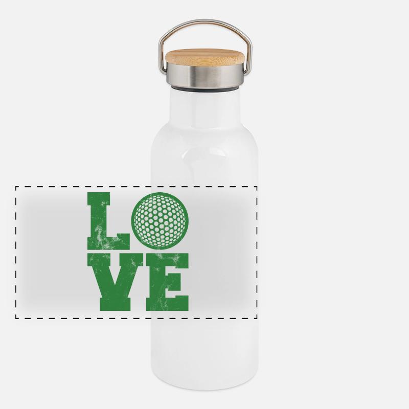 Golf Caddy Golf Course Putter Yardage Gift Tee Panoramic Thermal Bottle with Bamboo Lid