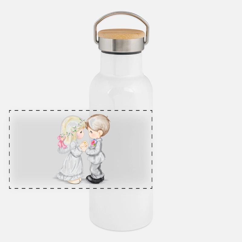 mariage Gourde isotherme avec bouchon en bambou