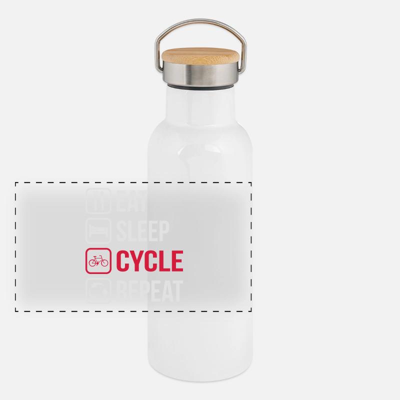 Mangez la répétition du cycle de sommeil Gourde isotherme avec bouchon en bambou
