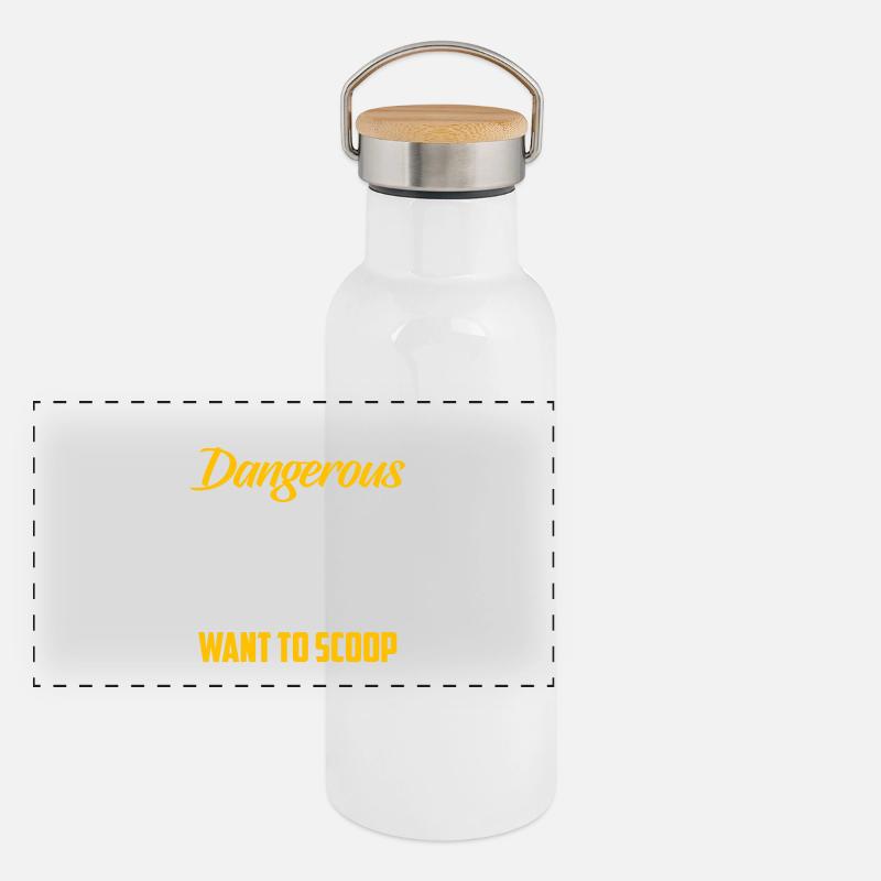 Bagger Shirt · Baustelle · Arbeiter · Baggern Panorama Thermosflasche mit Bambusdeckel