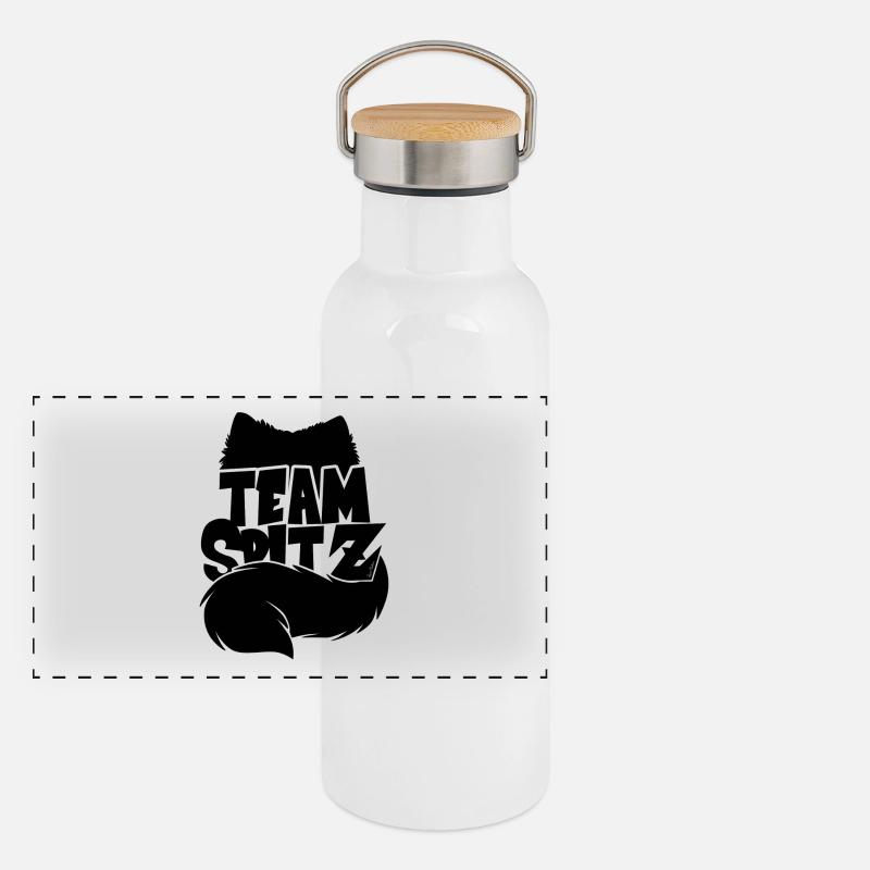 Silhouette Team Spitz Panorama Thermosflasche mit Bambusdeckel