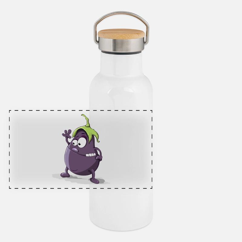 eggplant Panoramic Thermal Bottle with Bamboo Lid
