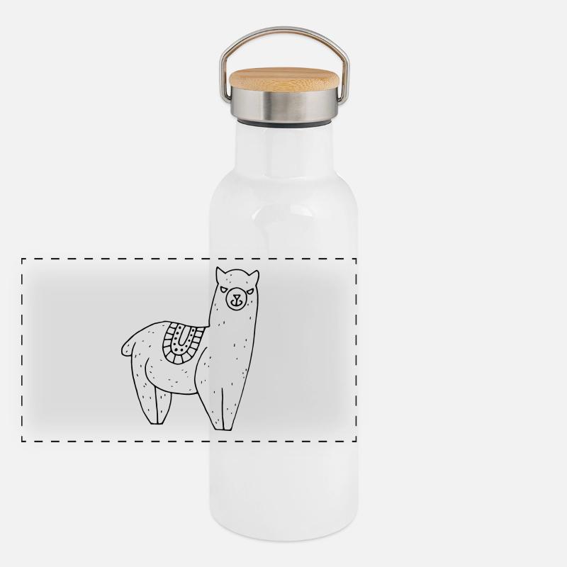 Alpaga avec couverture Gourde isotherme avec bouchon en bambou