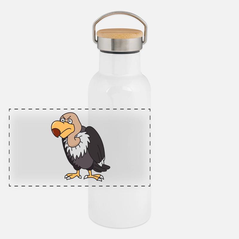 Vautours Oiseaux de proie Oiseaux Rapaces Animaux Gourde isotherme avec bouchon en bambou