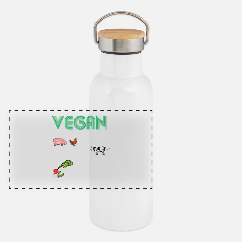 Idée de cadeau de végétarien végétarien Gourde isotherme avec bouchon en bambou