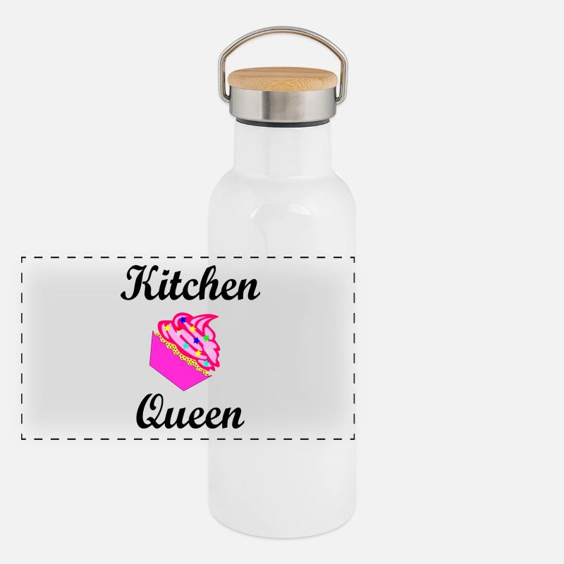 Kitchenqueen - die Back und Küchenkönigin Panorama Thermosflasche mit Bambusdeckel