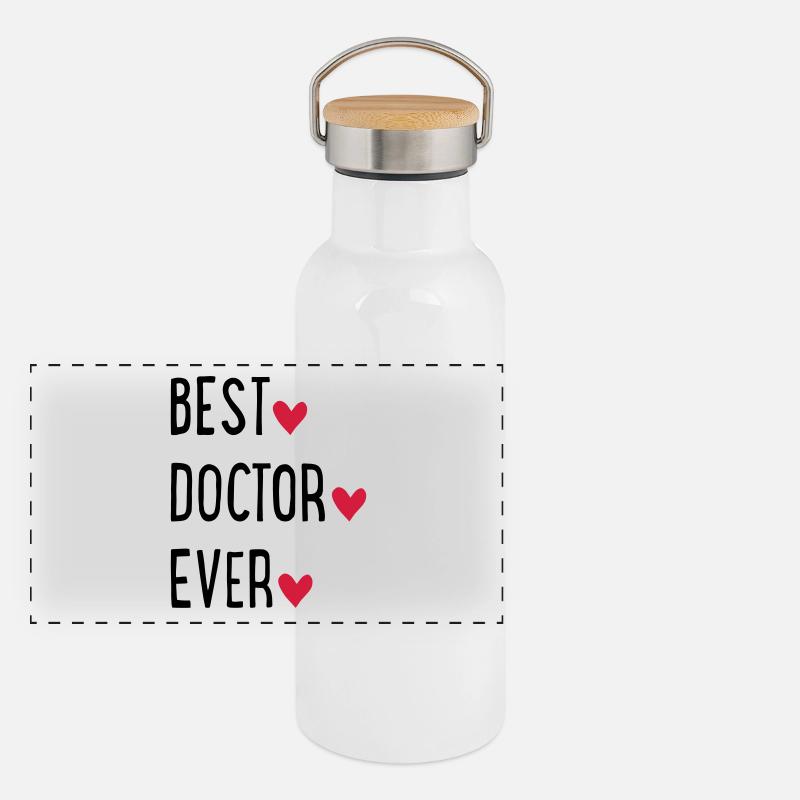 Arzt Panorama Thermosflasche mit Bambusdeckel