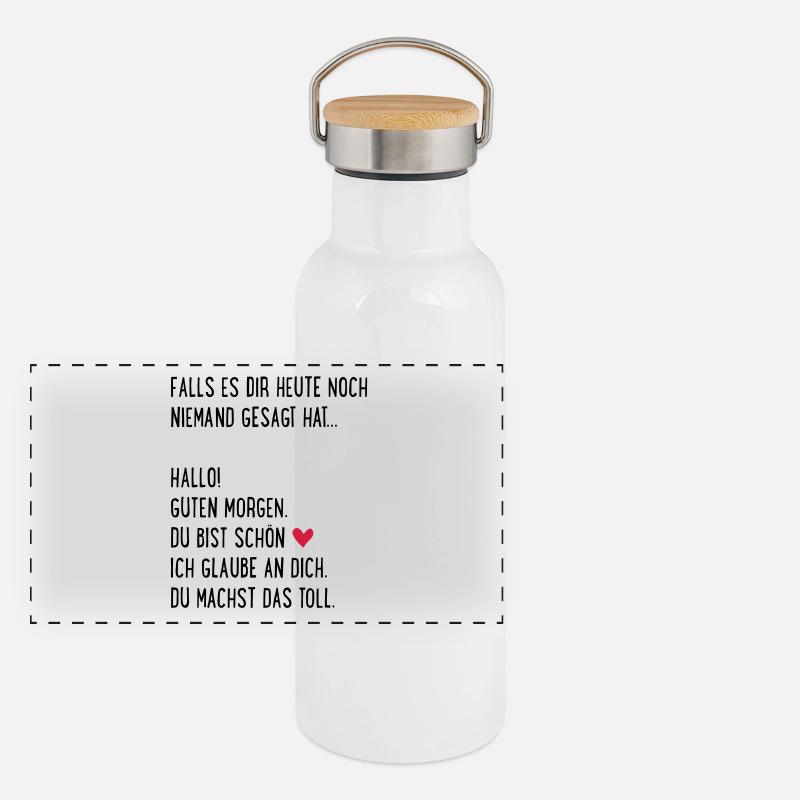 Panorama Thermosflasche mit Bambusdeckel