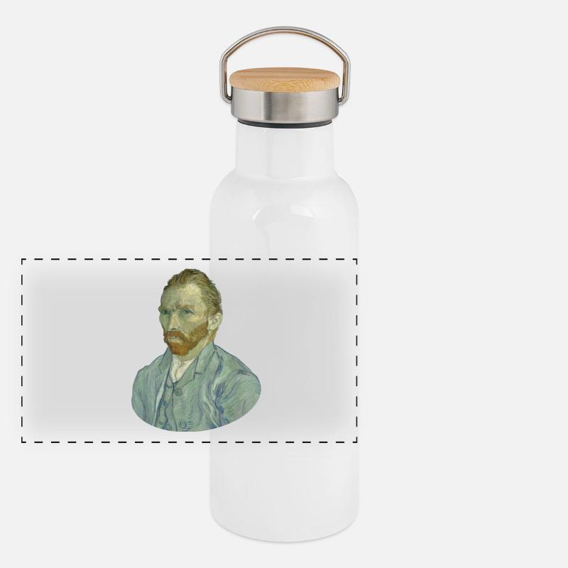 Vincent van Gogh Self Portrait Selbstbild Vincent Panorama Thermosflasche mit Bambusdeckel
