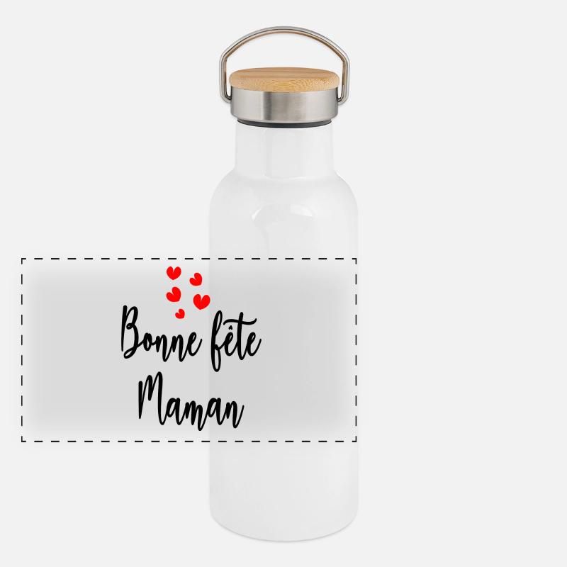 MUTTERTAG. SCHÖNEN MUTTERTAG. MAMA Panorama Thermosflasche mit Bambusdeckel