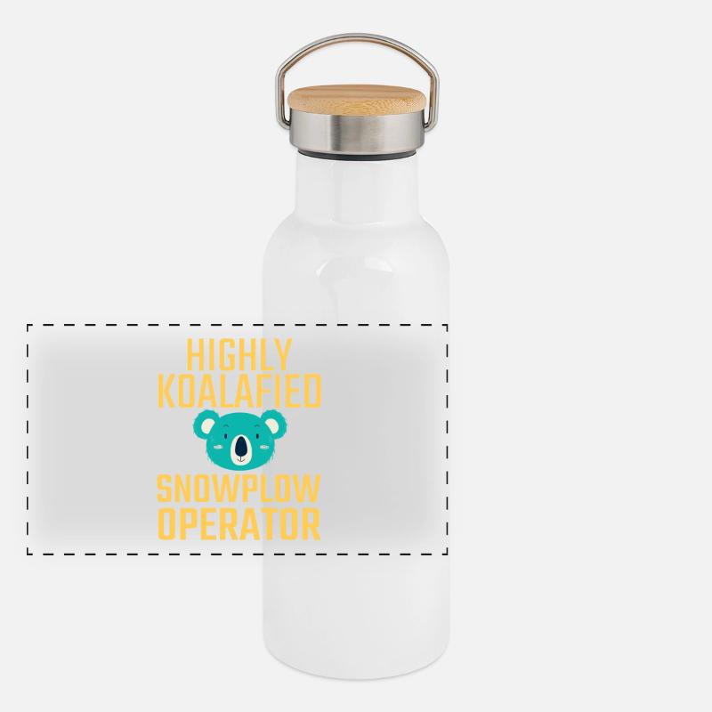 Snowplow Operator Koalafied Panoramic Thermal Bottle with Bamboo Lid