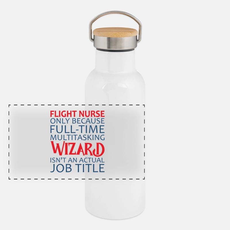 Flight Nurse Wizard Luftrettung Panorama Thermosflasche mit Bambusdeckel