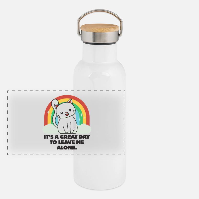 It's a Great Day to Leave me Alone Panoramic Thermal Bottle with Bamboo Lid
