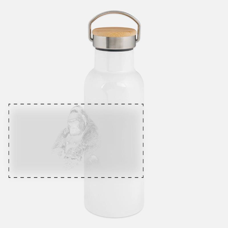 Gorilla Gourde isotherme avec bouchon en bambou