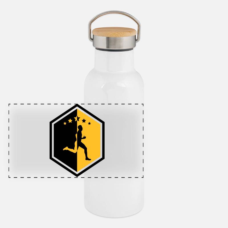 Running / Jogging / Run / Trail / Sport Panoramic Thermal Bottle with Bamboo Lid