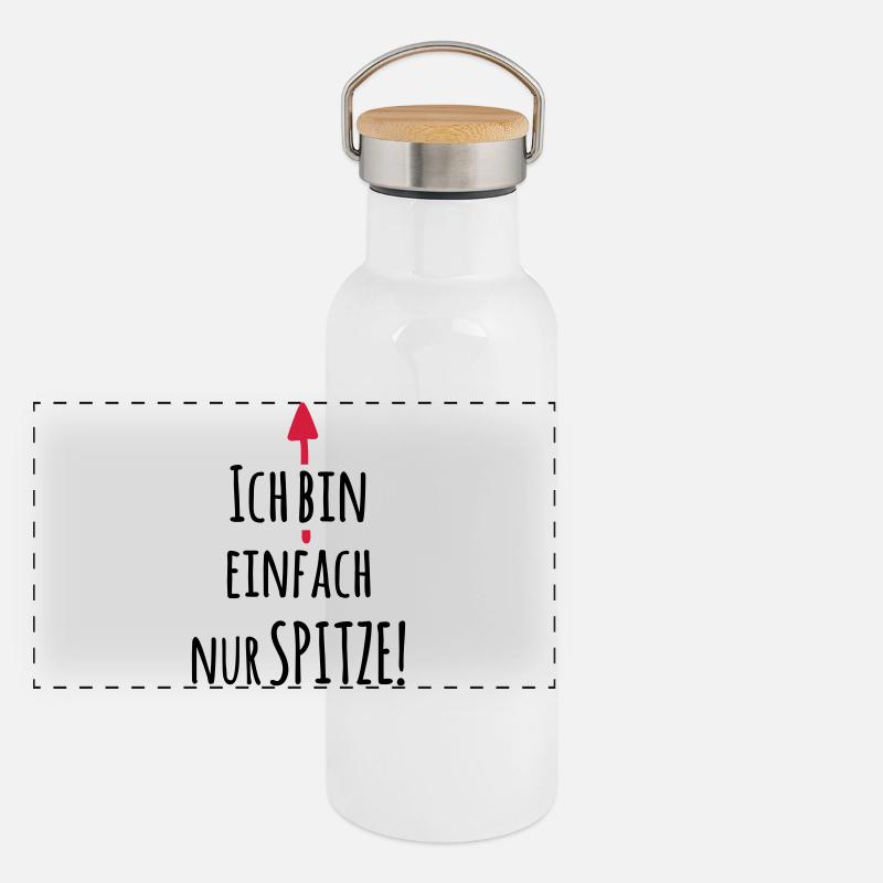 Ich bin einfach Spitze - Lustiger Spruch Panorama Thermosflasche mit Bambusdeckel