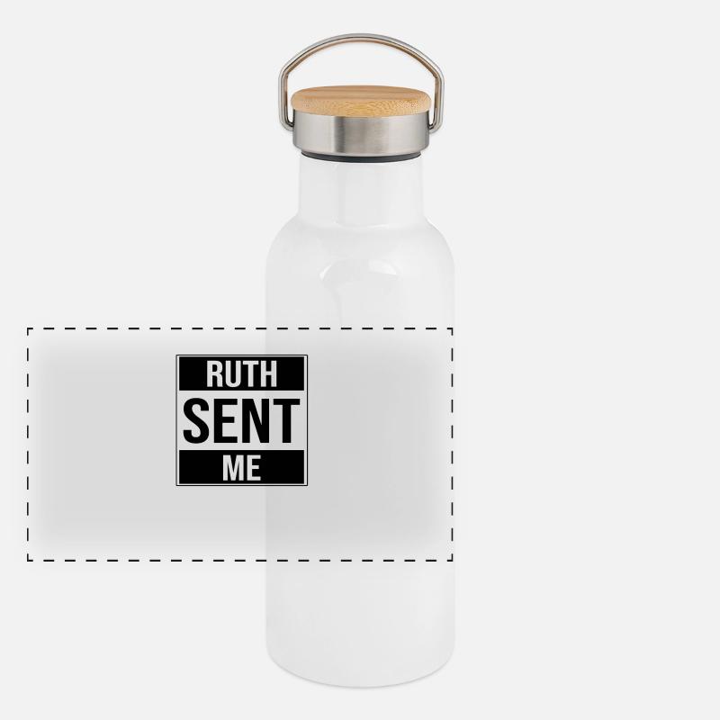 Ruth m'a envoyé Ruth Bader Ginsburg - Gourde isotherme avec bouchon en bambou - blanc