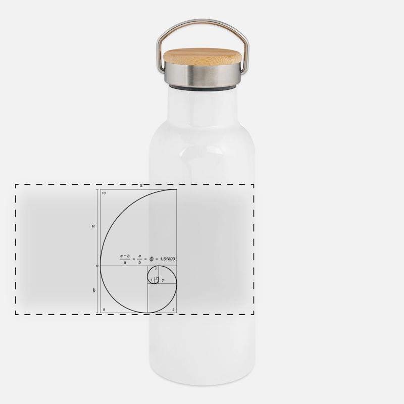 Géométrie du ratio d’or Gourde isotherme avec bouchon en bambou