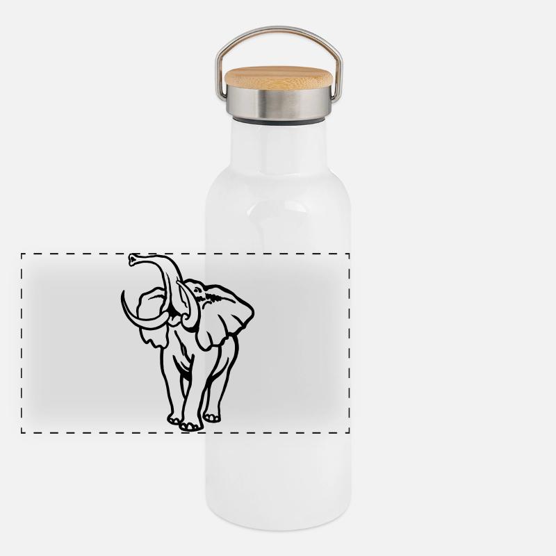 Eléphant d’Afrique I Bull Gourde isotherme avec bouchon en bambou