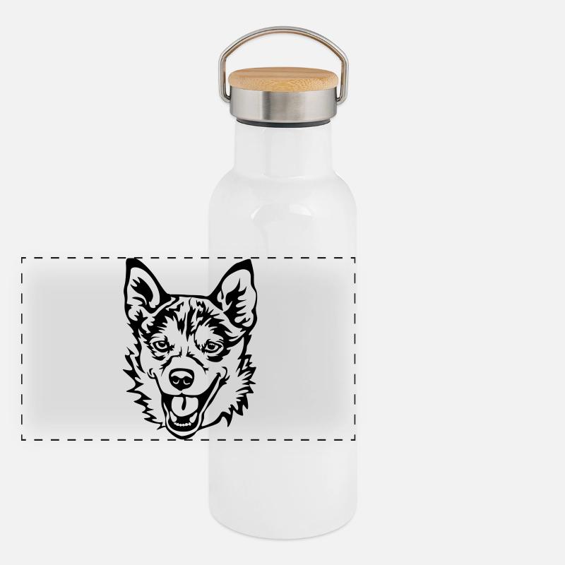 Norwegian Lundehund Panoramic Thermal Bottle with Bamboo Lid
