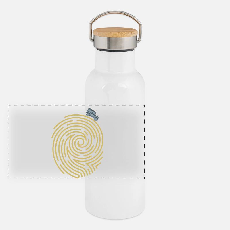 Empreinte digitale du défenseur Gourde isotherme avec bouchon en bambou
