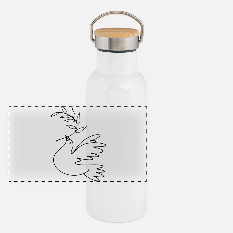 Panorama Thermosflasche mit Bambusdeckel