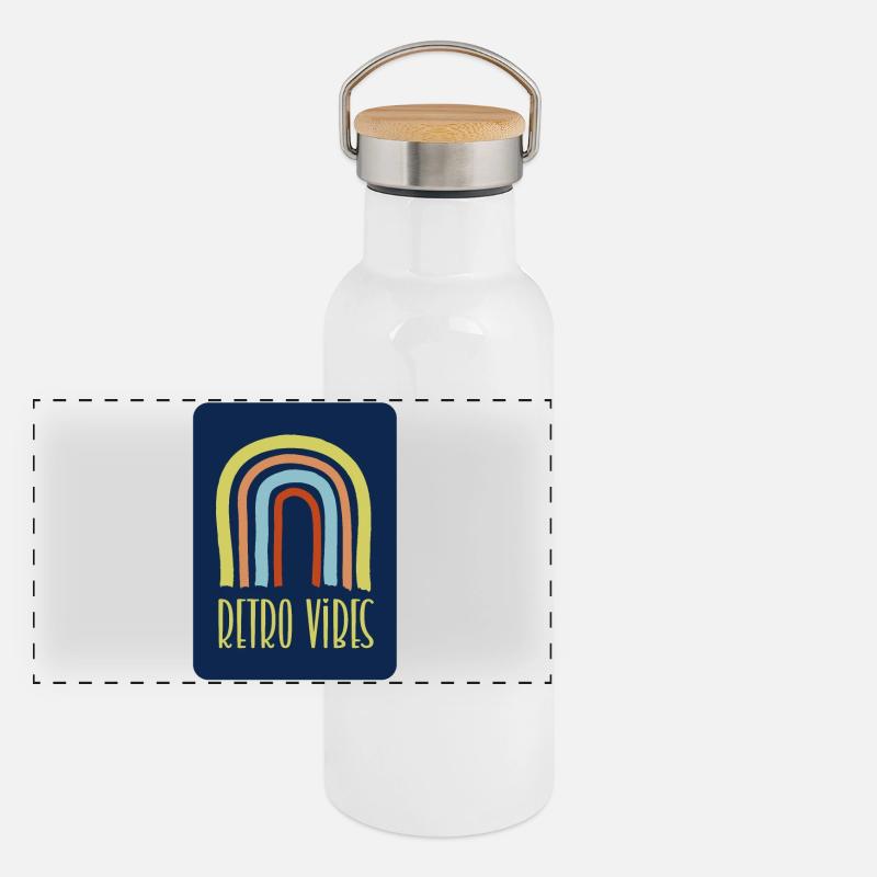 Retro Vibes Panoramic Thermal Bottle with Bamboo Lid