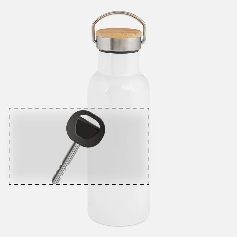 Clé de voiture unique pour les fans d’automobile Gourde isotherme avec bouchon en bambou