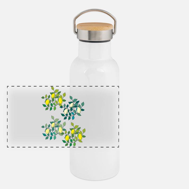 citrons 4x Gourde isotherme avec bouchon en bambou