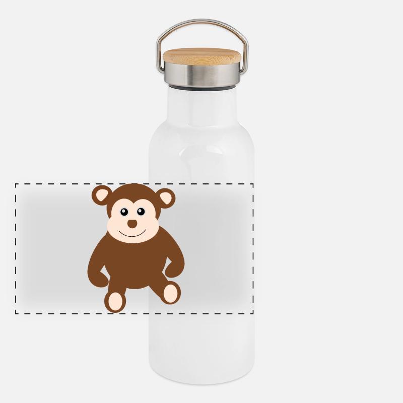Monkey Panoramic Thermal Bottle with Bamboo Lid