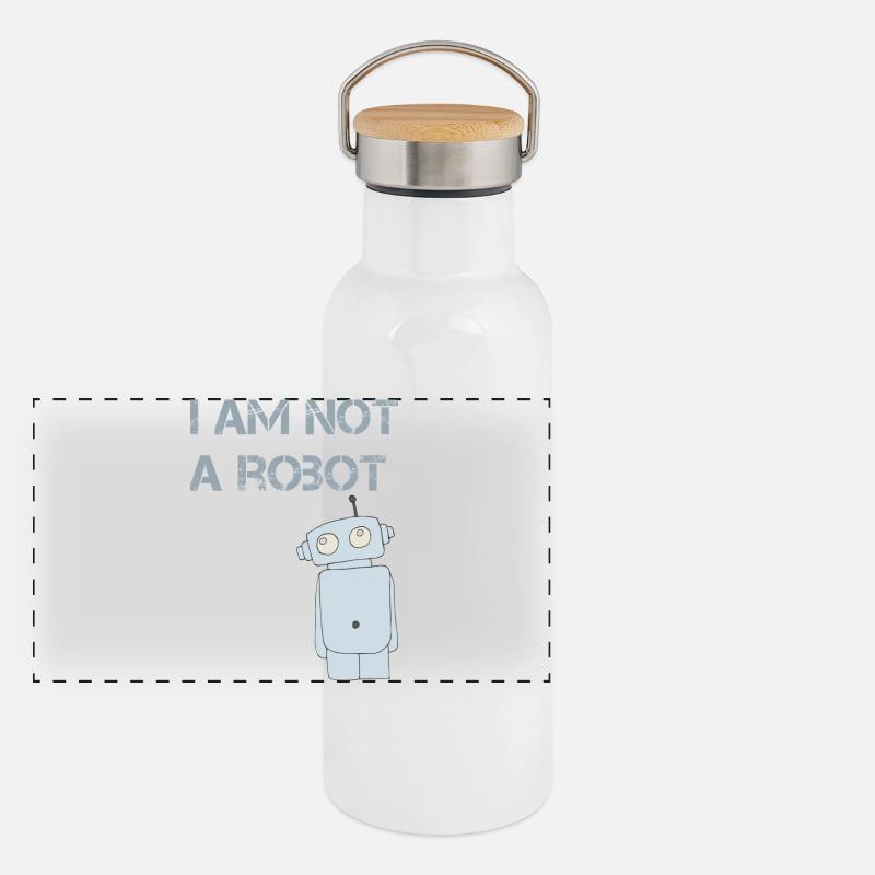 i am not a robot Panorama Thermosflasche mit Bambusdeckel