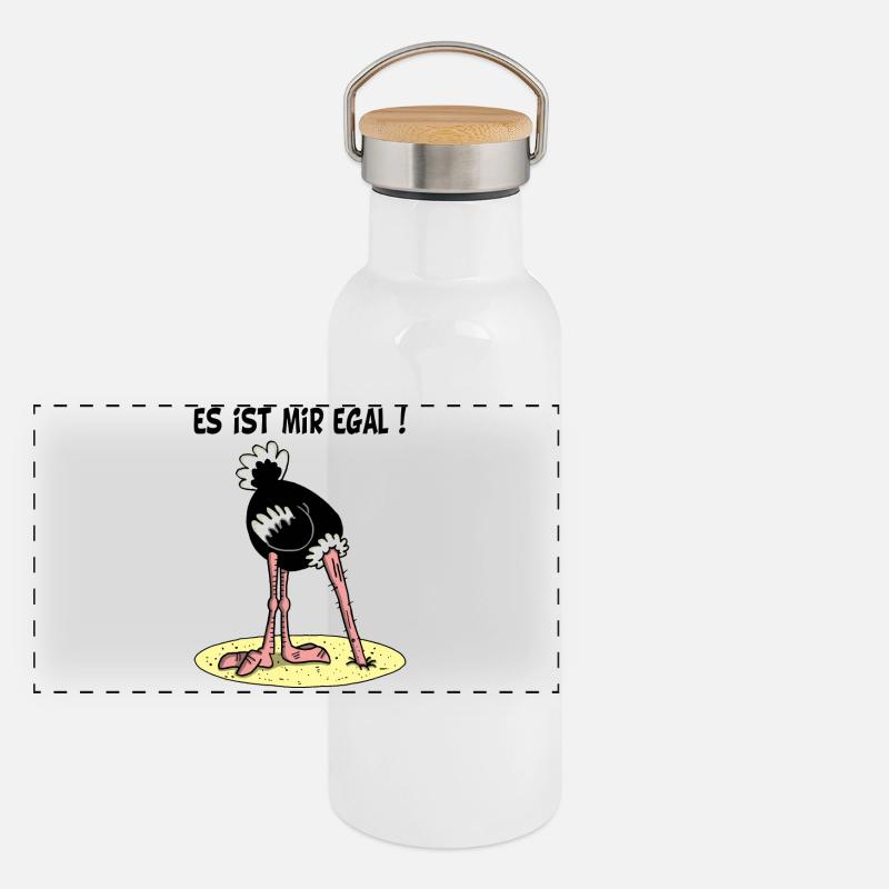 Es ist mir egal Panorama Thermosflasche mit Bambusdeckel