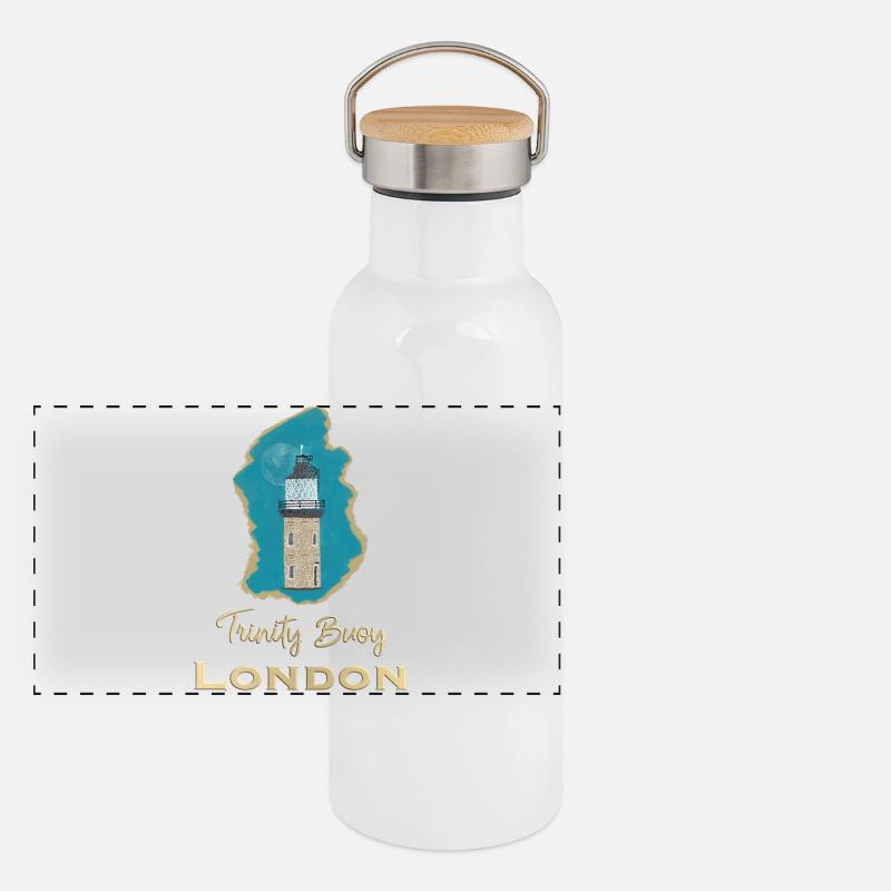 Londres, Trinity Buoy Lighthouse, Pixel Art Gourde isotherme avec bouchon en bambou