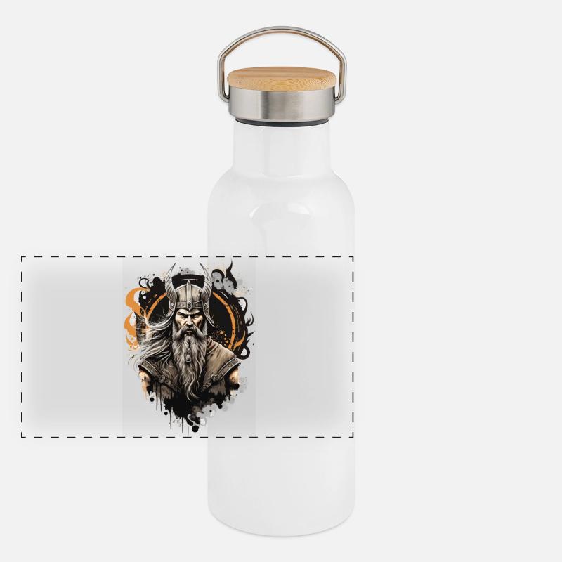 Panorama Thermosflasche mit Bambusdeckel